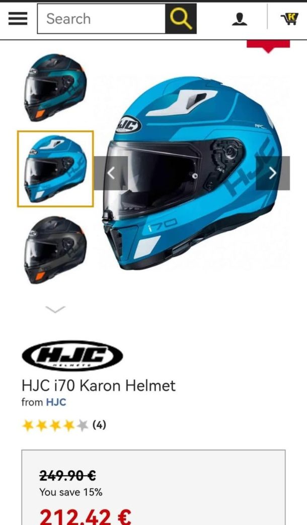 Casca HJC i70 Karon + ochelari soare si pinlock, marime L