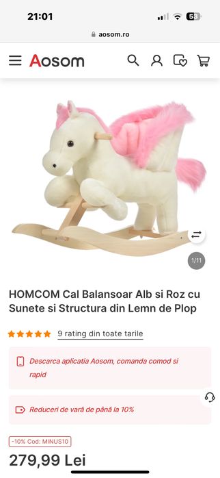 Vand cal balansoar roz