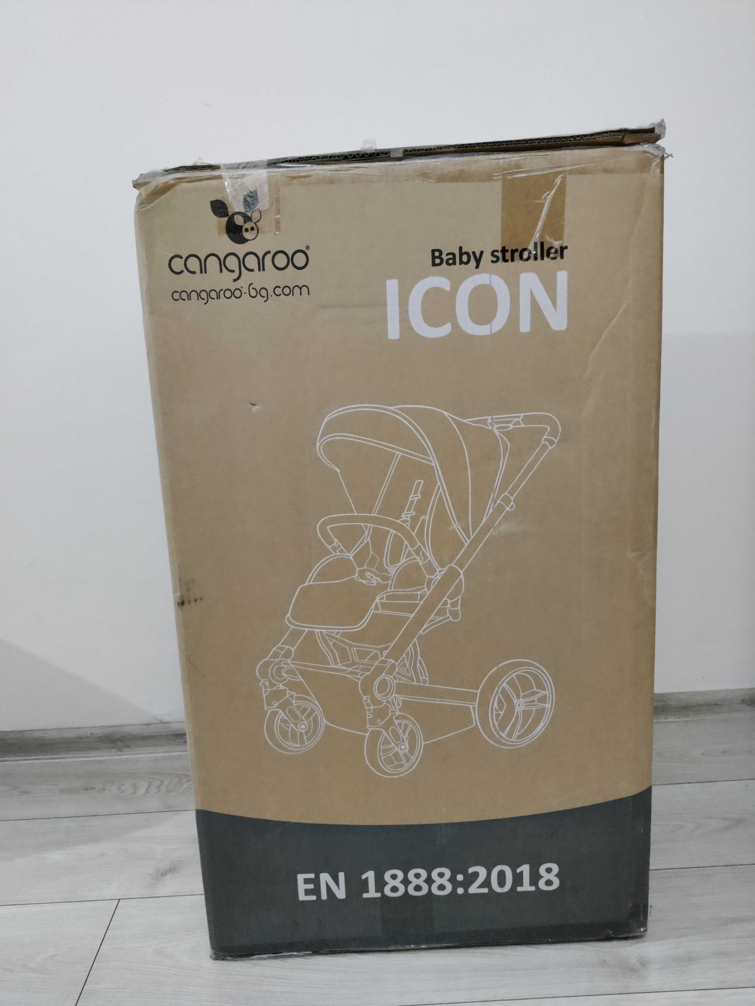 Детска/бебешка комбинирана количка  CANGAROO ICON ДЕНИМ 2 в 1