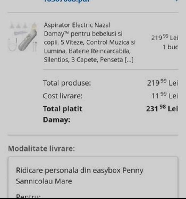 Aspirator electric nazal pentru bebelusi si copii