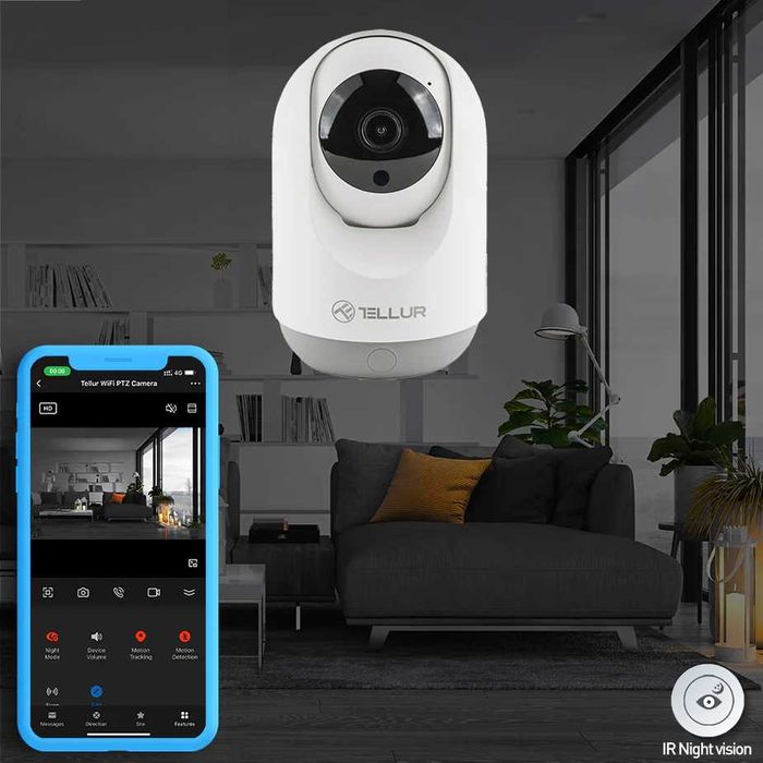 Camera supraveghere inteligenta Wi Fi de interior Tellur HD, sigilata