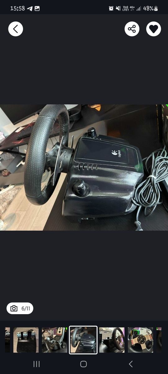 Logitech g27 волан за компютър и гейминг конзоли. -Волан,педали,шифтър