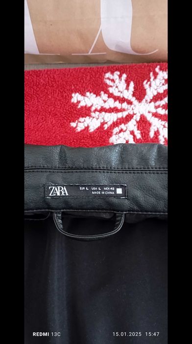 Geacă din imitație de piele ZARA