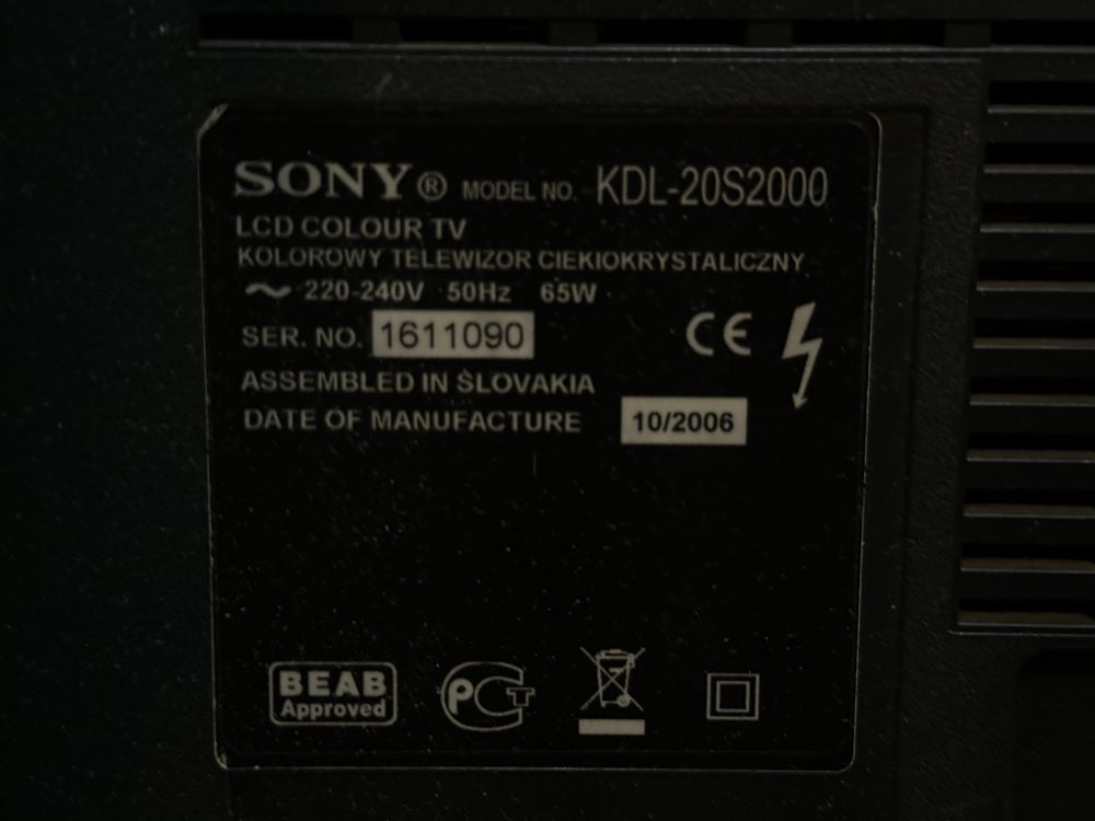 sony kdl 20s2000