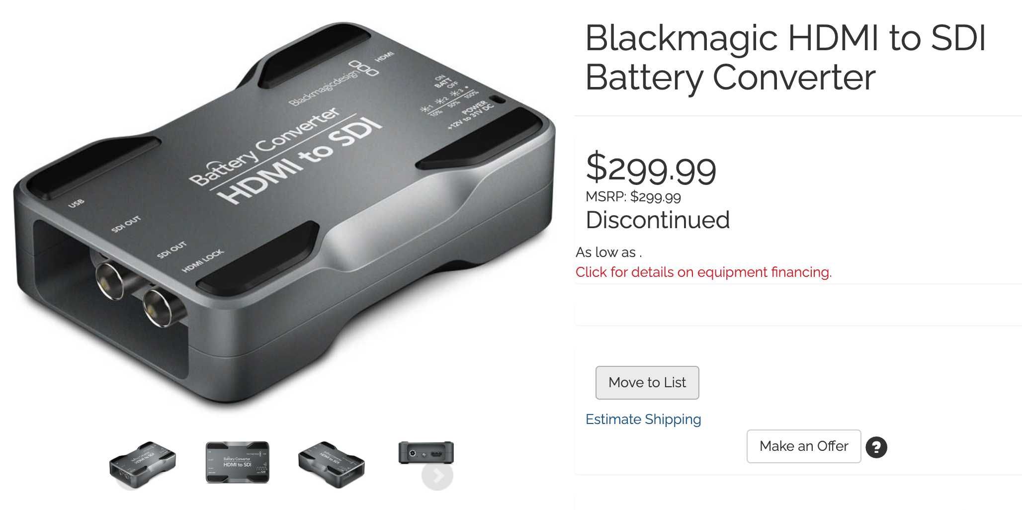 Blackmagic HDMI to SDI конвертор с батерия