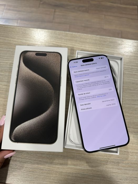 iPhone 15 Pro Max, 256GB, 5G, Natural Titanium, Impecabil/CA NOU!!!