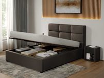 Pat Cico rabatabil 170 x 114 C1 din piele/stofa Ciocolatiu Nube 29