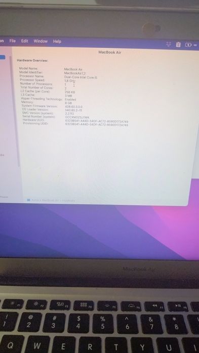 MacBook air 13, 2017, core i5