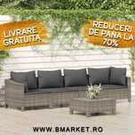 Set mobilier de gradina/terasa canapea/coltar Gri Ratan NOU PESCARA