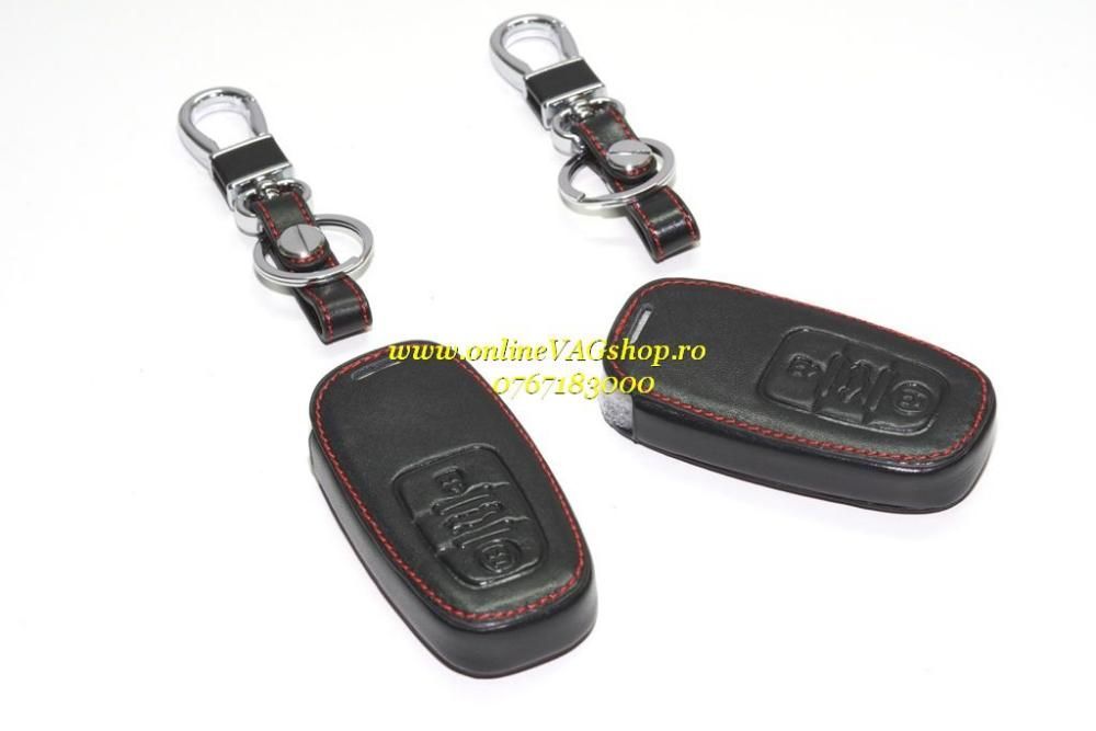 Husa piele pentru cheie Audi A1 A3 A4 A5 A6 A7 A8 Q3 Q5 Q7 TT