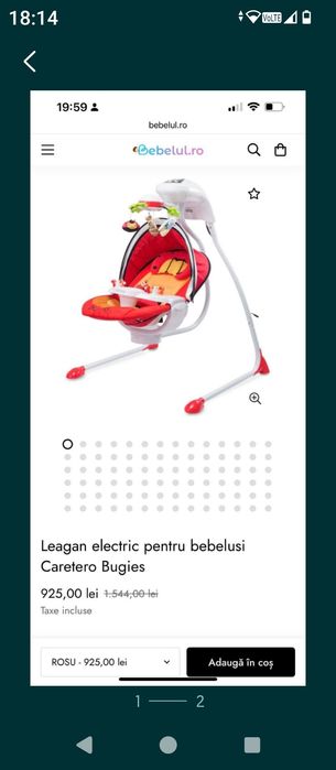 Leagăn electric de copii