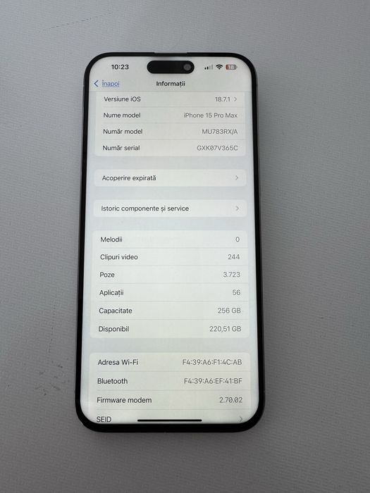 iPhone 15 pro Max silver ca nou