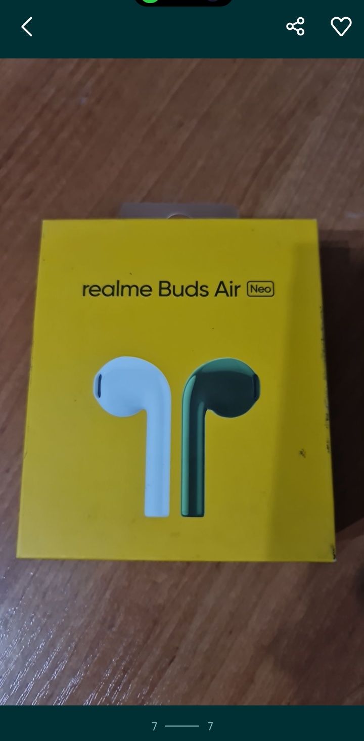 Оригинал наушники Realme buds, не рабочие, на запчасти