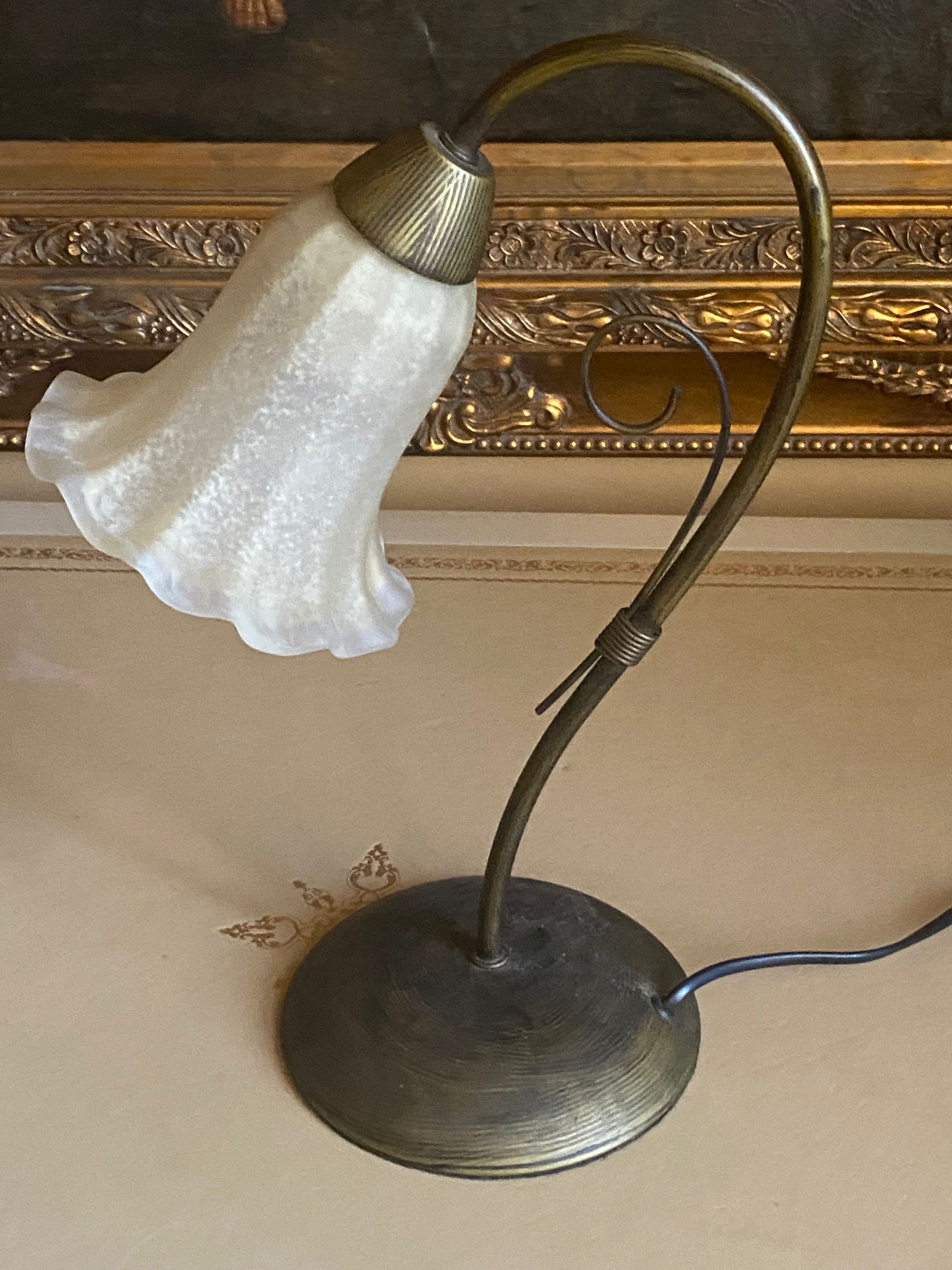 Superba lampa din alama bronzuita-abajur Murano-Franta