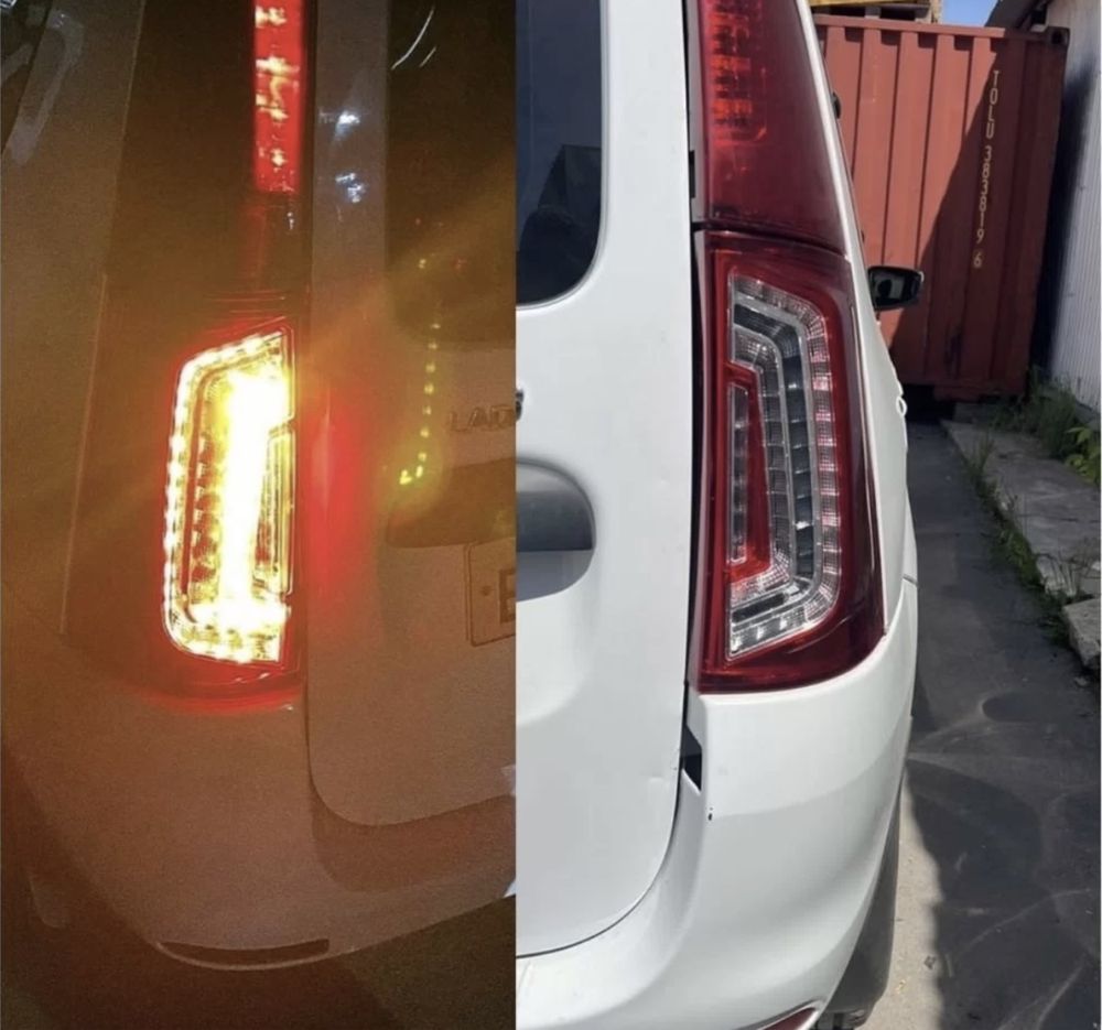 Задние led фары на lada largus