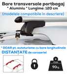 Bare transversale cu cheie, ALUMINIU, lungime: 120 cm