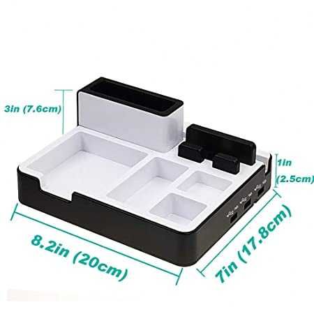 Organizator de birou cu suport telefon cu 3 USB hub usb