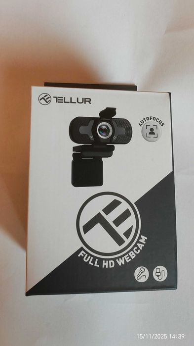 Camera web Tellur Full HD, 2MP cu autofocus și microfon
