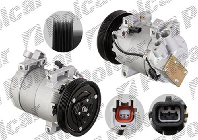 Compresor aer conditionat Renault Captur, 2013-2020, motor 1.5 dci, 66kw/81kw, Clio 4, 2012-2019, 1.5 dci, 55kw/66kw/81kw, diesel, rola curea 125 mm, 6 caneluri, tip Valeo: VCS-14EC