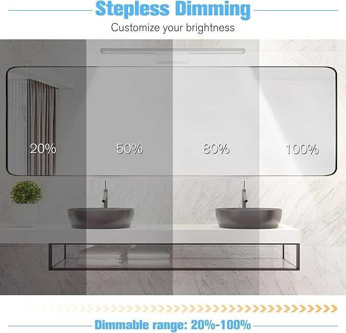 Lampă LED pentru oglindă de baie cu întrerupător, 18 W 80 cm