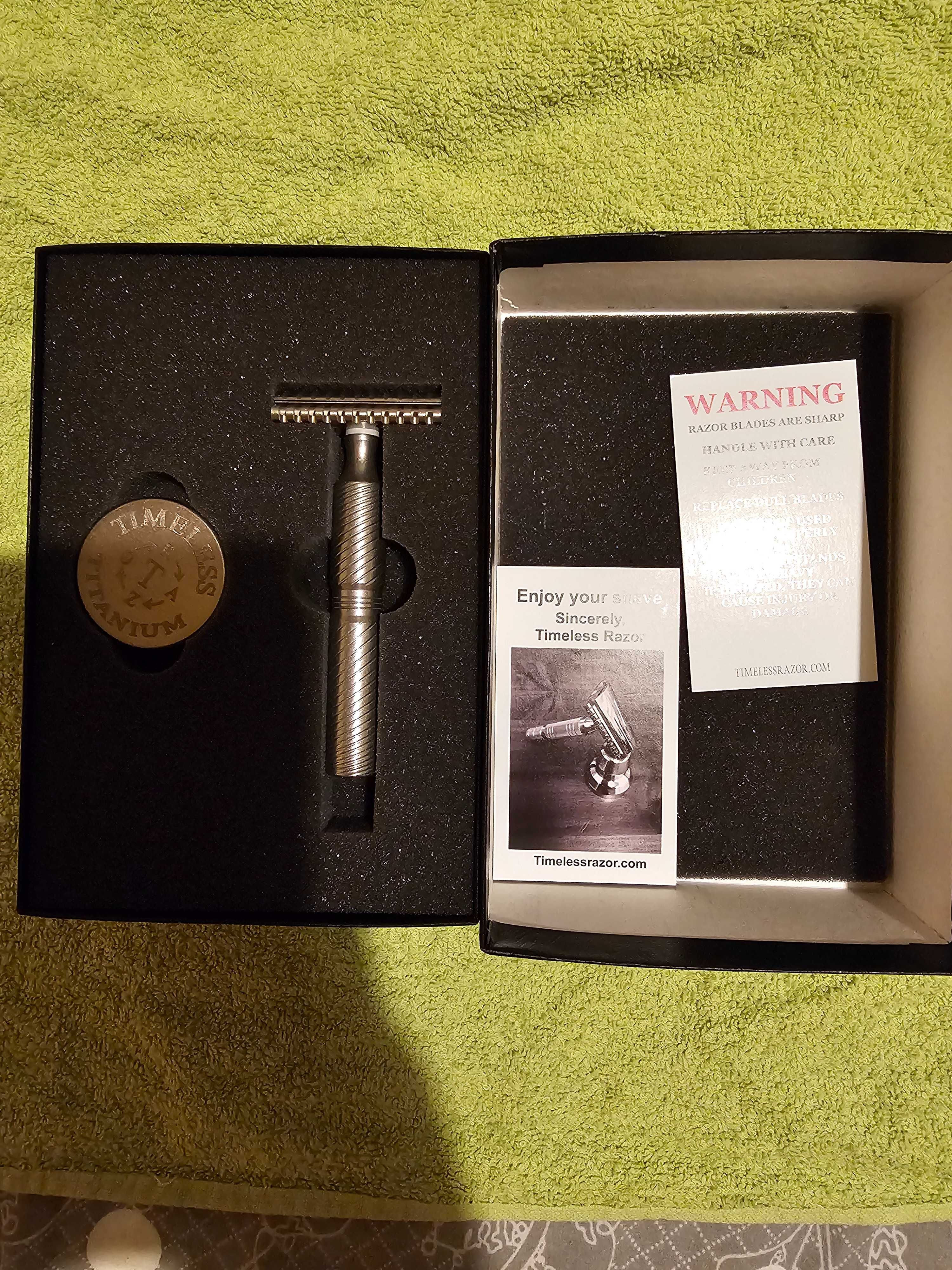 Timeless Titanium Double Edge Razor, Gap 0.95