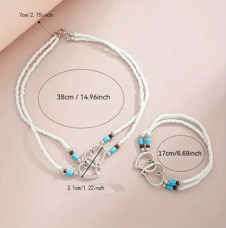 Set Turquoise format din colier, bratara mana si bratara glezna