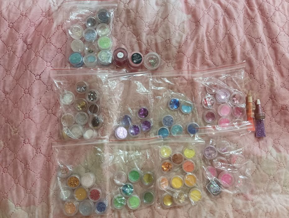 Блёстки для дизайна ногтей, ванночка. Типсорез