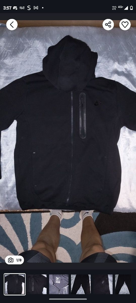 Черна Nike Tech Fleece горнище и долнище на достъпна цена