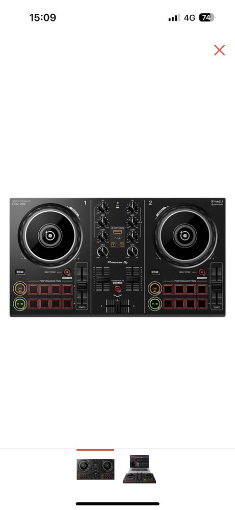 DJ контроллер Pioneer DDJ-200 черный