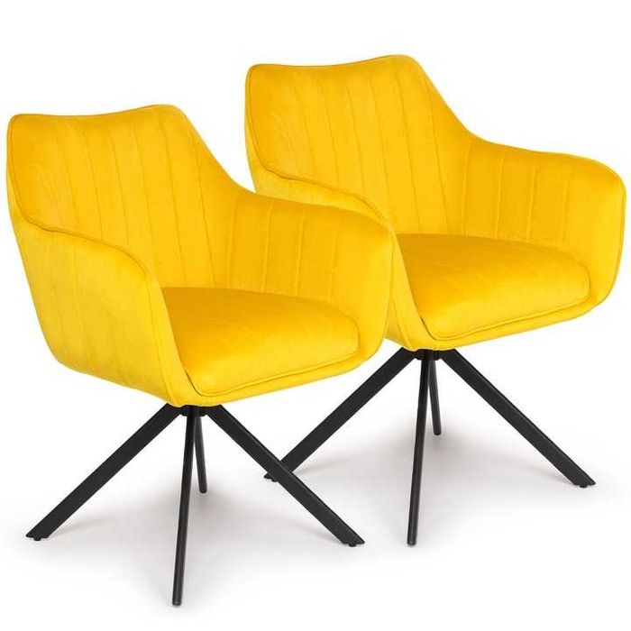 Set 2 Scaune tip Fotoliu Dining/Bucatarie Dr.Home Sydney - Galben