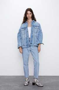 Geaca denim imblanita Zara