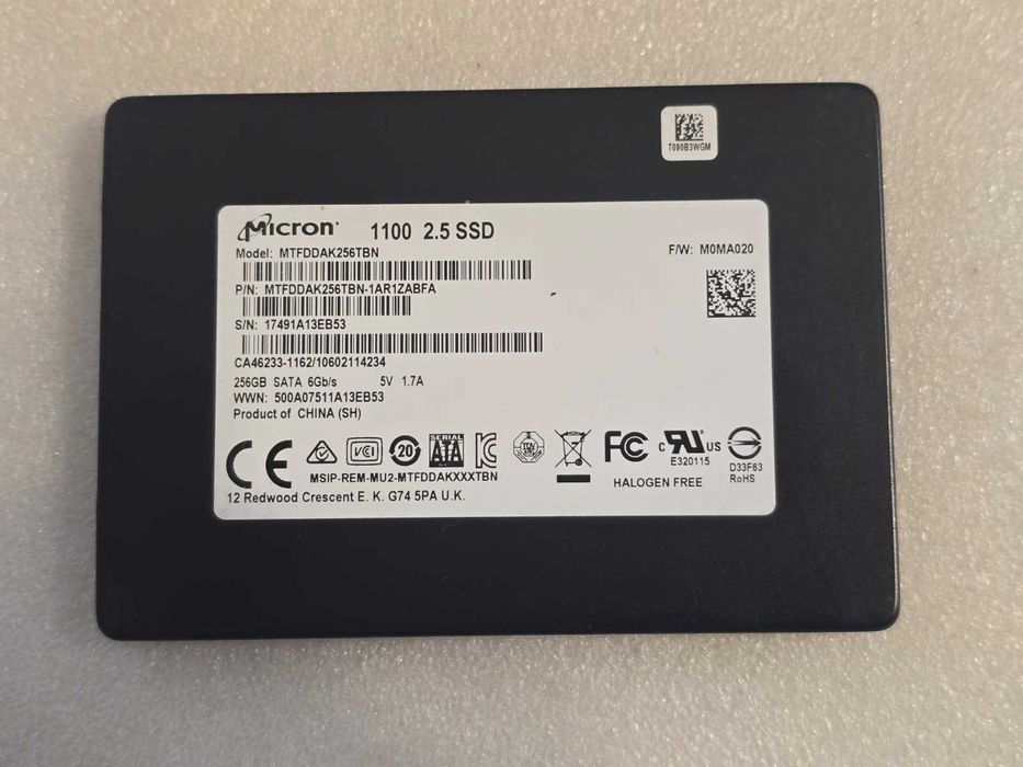 Solid-State Drive SSD Micron 256GB 2.5inch SATA3, 6Gb/s, MTFDDAK256TBN