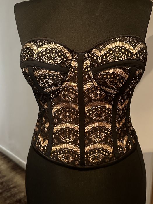 Nou Corset couture negru dantela sexy Ana Radu