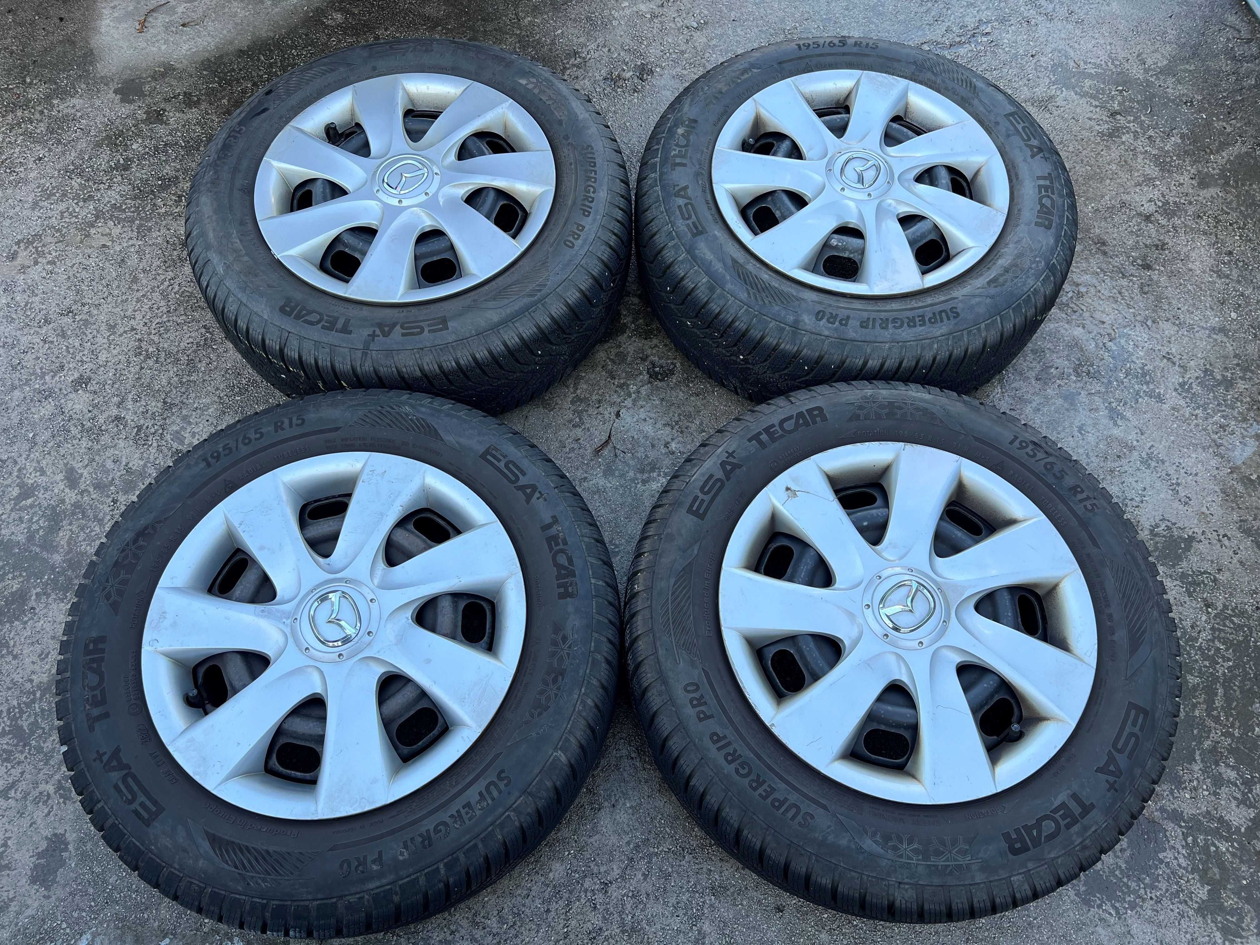 5х114.3 6.0Jx15 ET50 джанти със зимни гуми и тасове от Мазда/Mazda!!