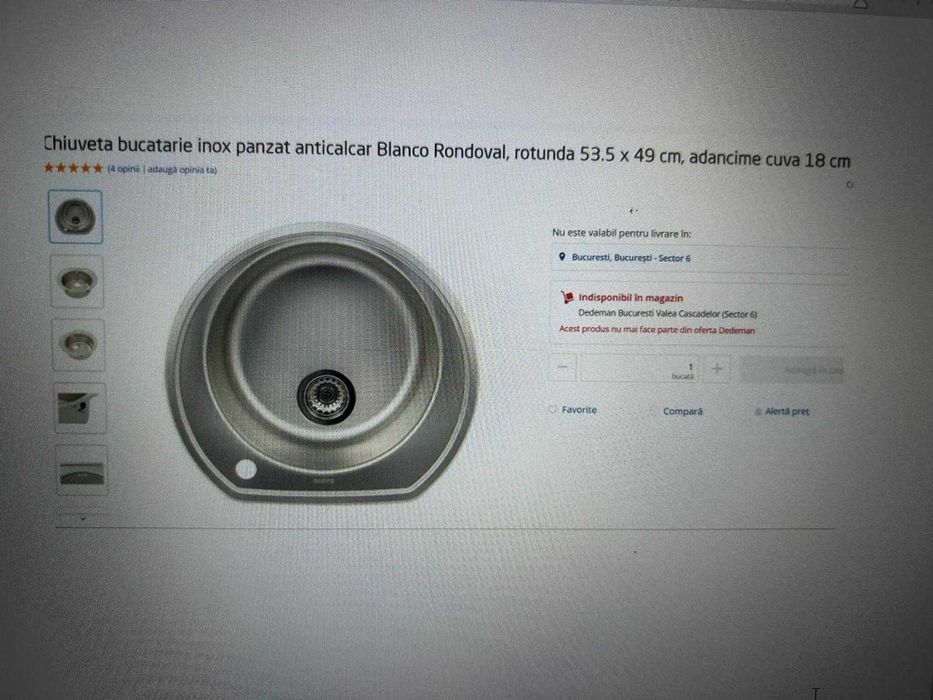 Vand blat bucatarie Fab Star alb si chiuveta Blanco Rondoval panzat