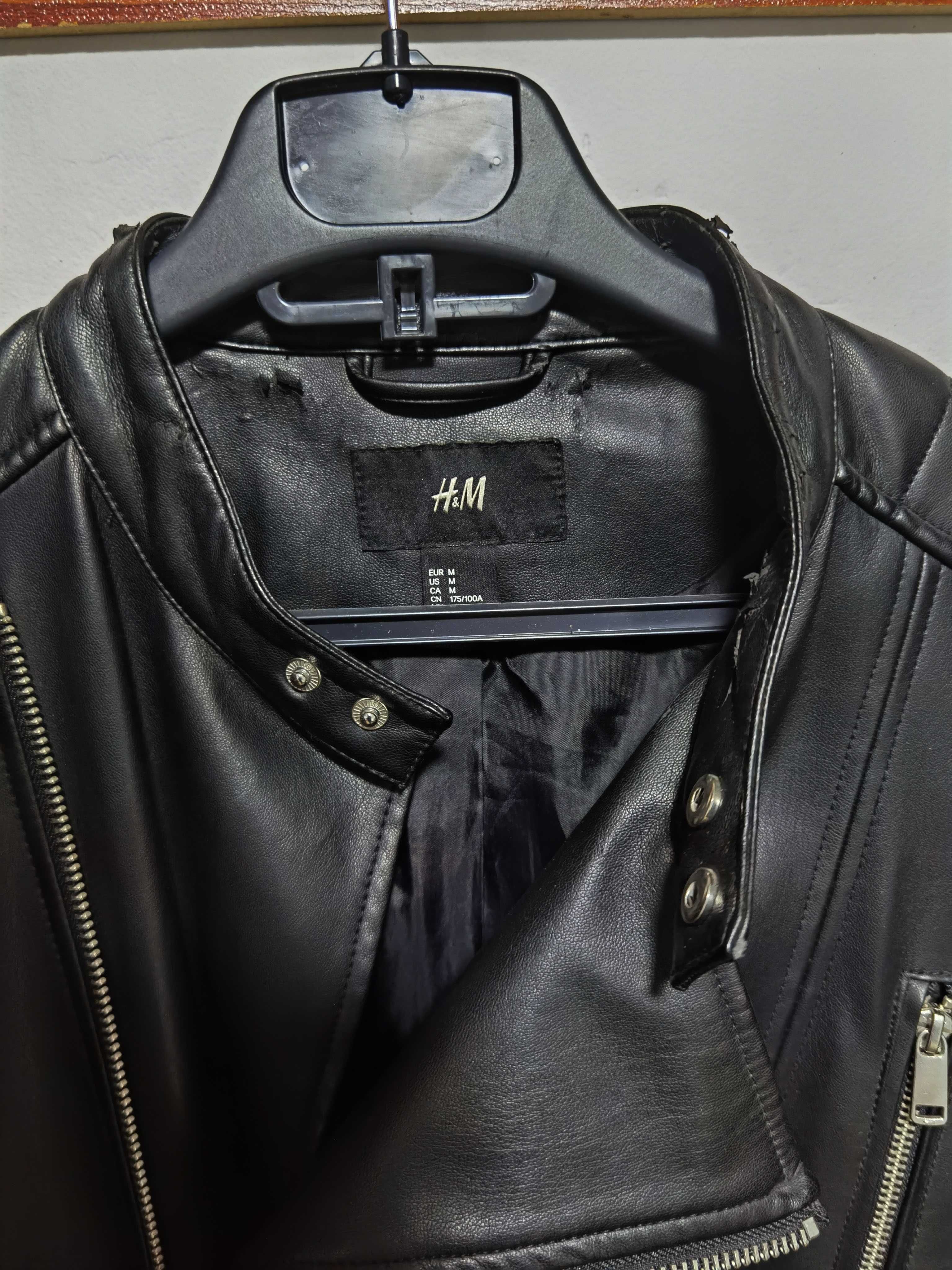 Geaca Piele H&M Barbati Marimea M Model Biker Transport Gratuit