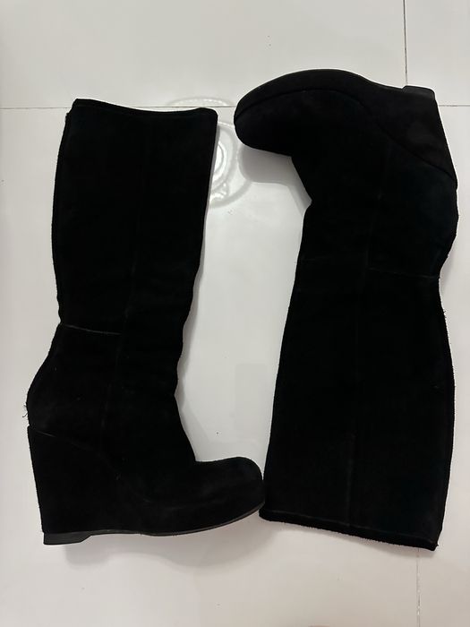 Cizme lungu din piele intoarsa marimea 38