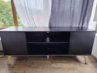 Comoda TV, design elegant, neagra, model Jysk