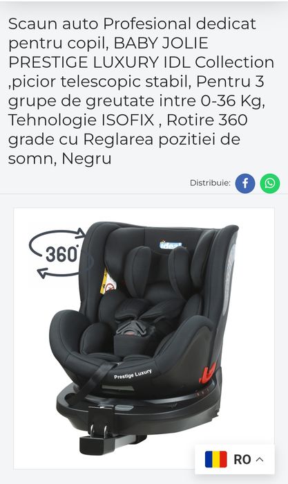 Scaun auto copii 360/scaun auto copii second-hand