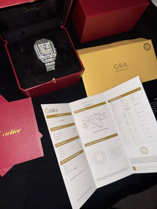 Cartier Santos Moissanite VVS1 Quality