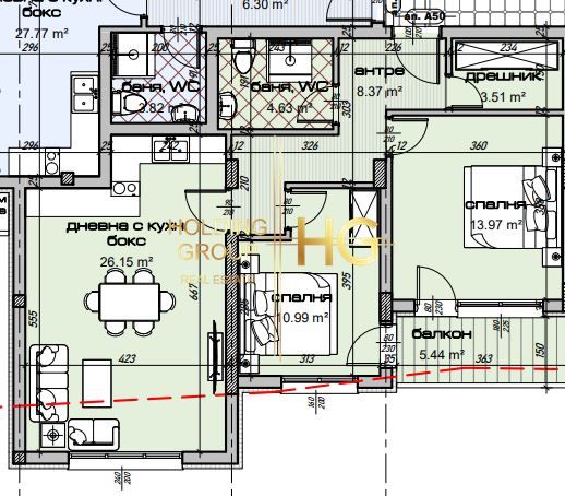 Продава се Тристаен апартамент в Варна, Изгрев - 100 кв.м за 1070 €/кв.м - Снимка #1