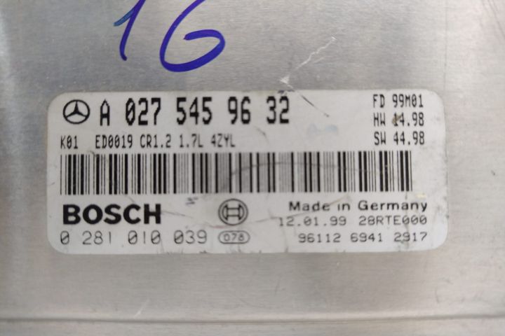 ECU Calculator Motor Bosch A0275459632 / 0281010039 Mercedes-Benz A-C
