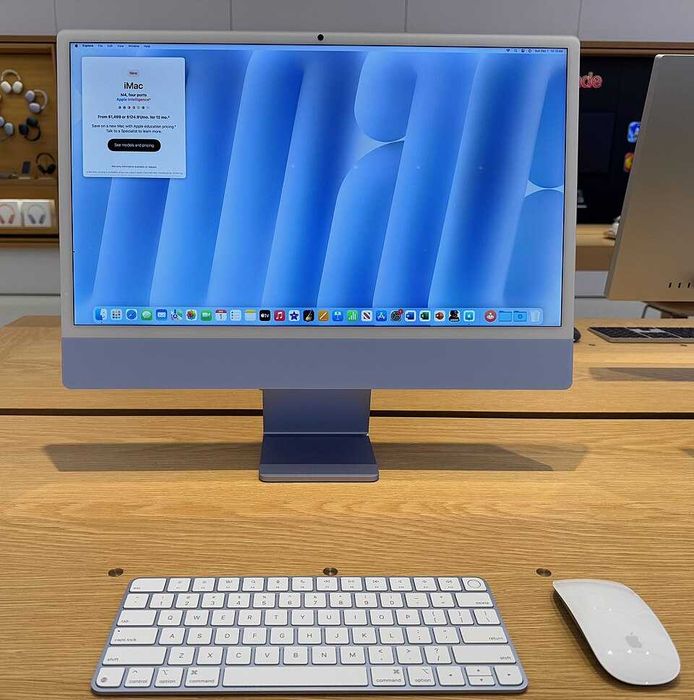 IMAC 24″ Blue, M1, 16GB RAM, 2TB, Blue, QWERTY tastatura, Produs NOU