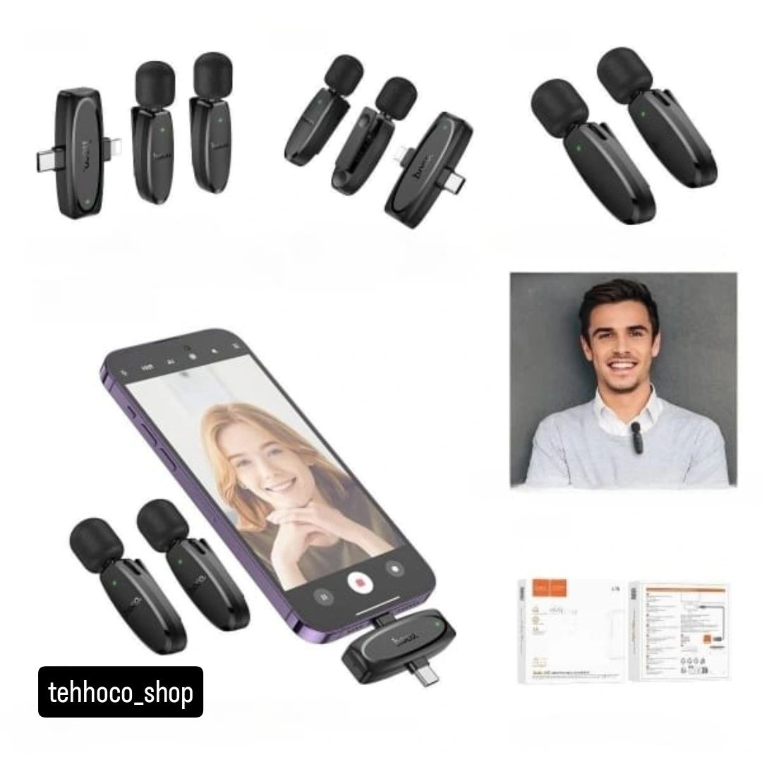 Беспроводной микрофон 2в1 для iPhone и Android (Type-C + Lightning)