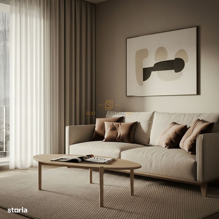 Apartament cu curte proprie 50 mp - 2 camere, bloc nou, Comuna Vidra