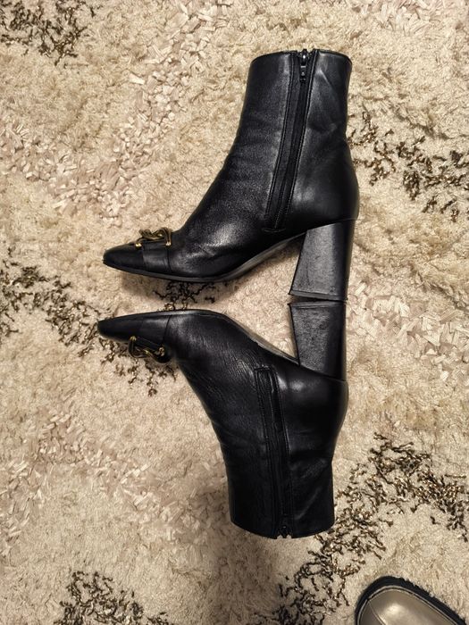 Черни дамски елегантни боти естествена кожа, италиански
