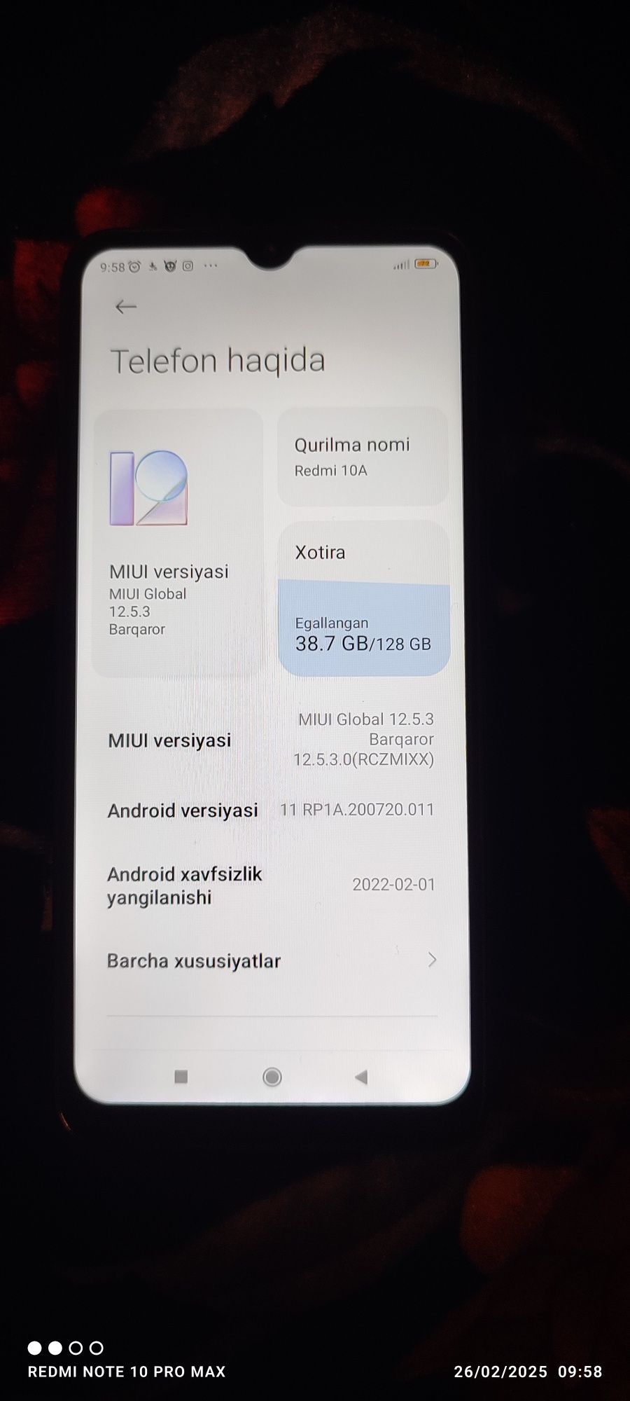Redmi 10 a 6 ga 128 gb qoʻqon aybi yoq