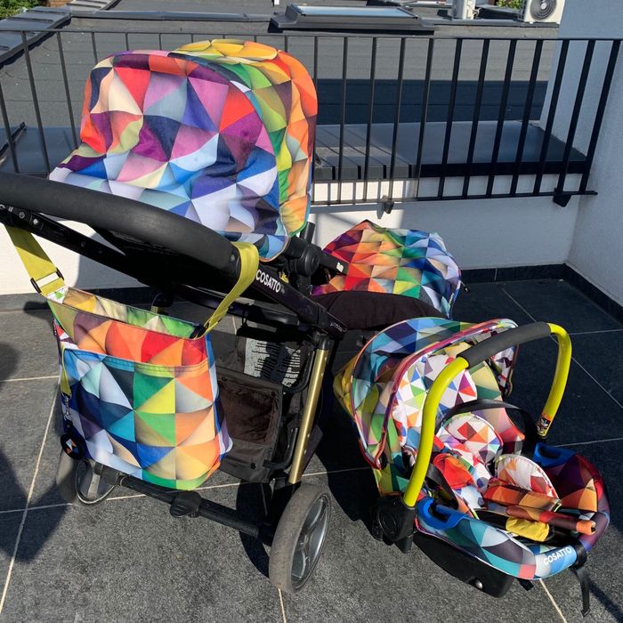 Carucior sistem 3 in 1 cu pliere compacta