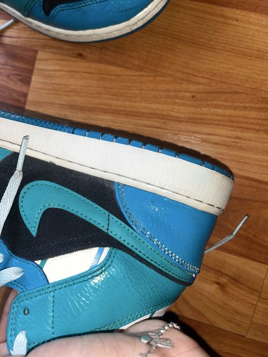 Adidasi Nike Air Jordan 1 Mid GS Black Aqua Blue