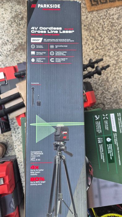 НОВ МАГНИТЕН Parkside Performance Лазерен нивелир с трипод и ГАРАНЦИЯ